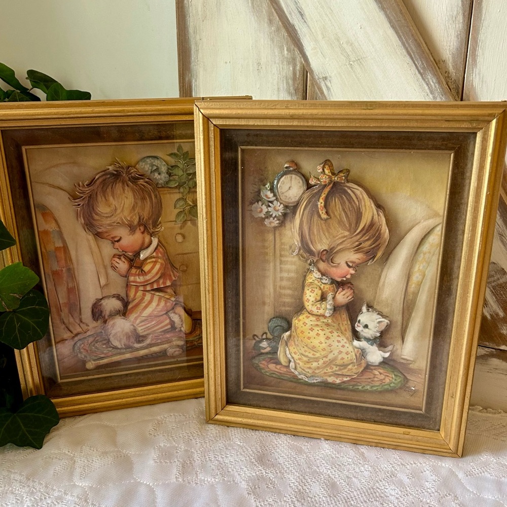 Vintage Framed Bedtime Prayers 3D pictures